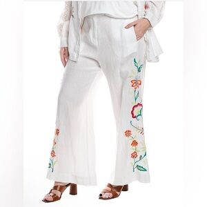 Johnny Was Plus Averi Linen Wide Leg Pant women’s Size 3X